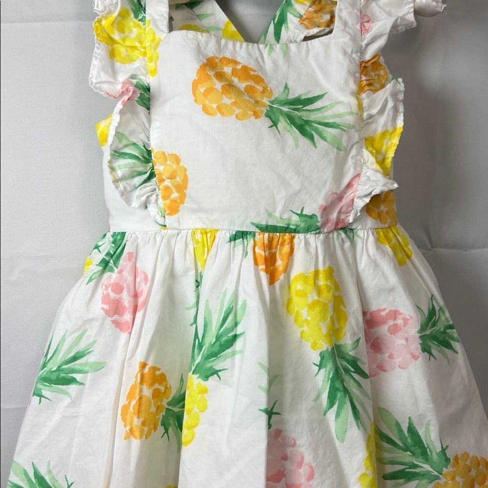 Janie and Jack white cotton Pineapple print dress size 2T - Picture 5 of 12